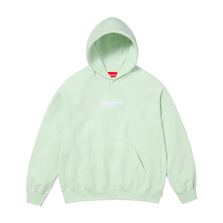 Supreme Box Logo Hooded Sweatshirt FW23 Light Green